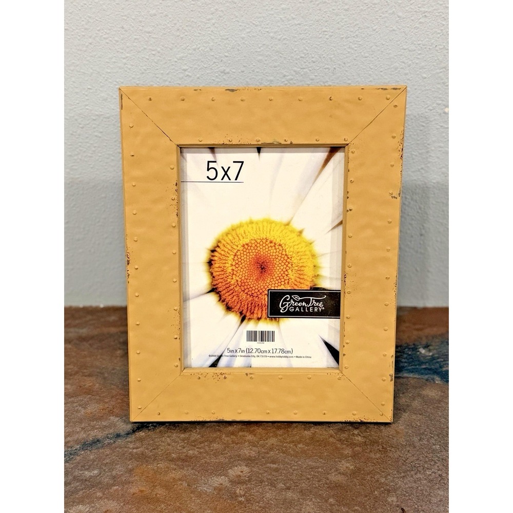 Green Tree Gallery 5x7 Distressed Mustard Yellow Picture Frame Tabletop Wall